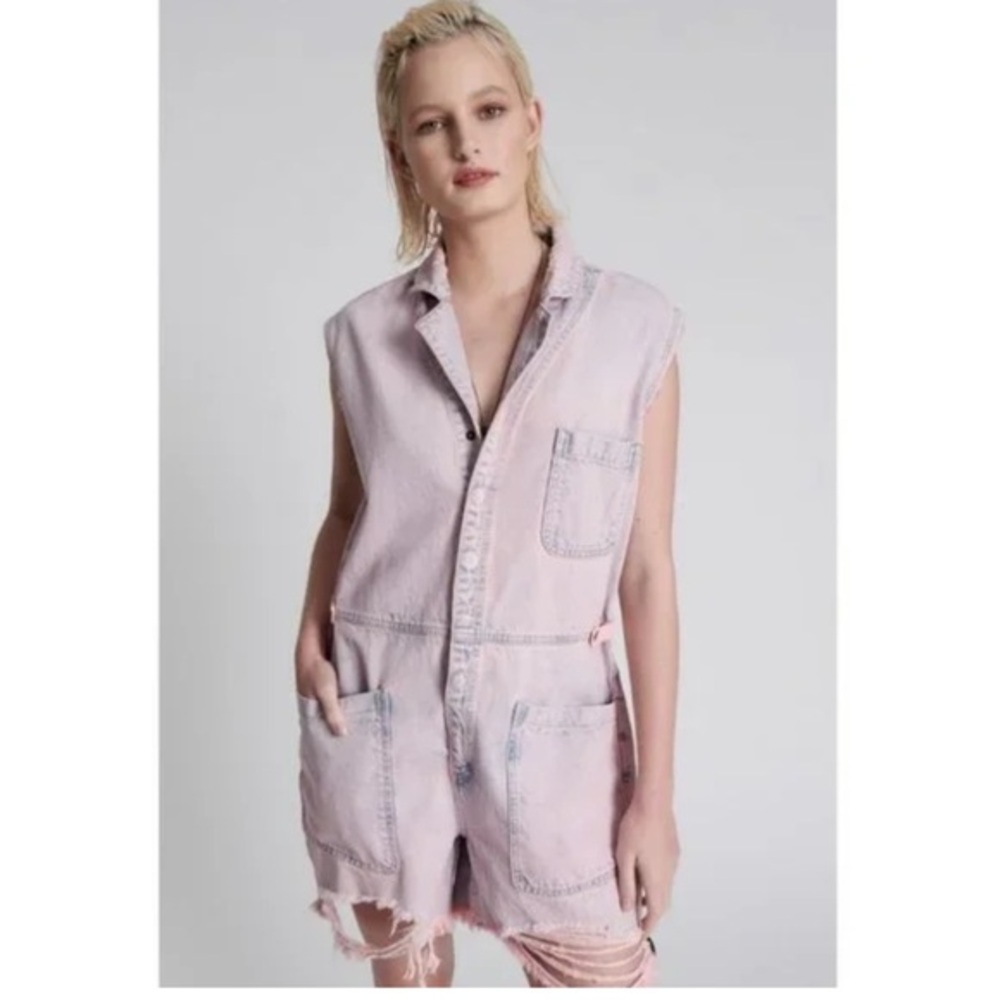 NWOT One Teaspoon Pink Haze Palisades Overalls XS